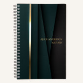 Carnet Luxe or vert élégant notariat simple glam (Recto)