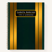 Carnet Luxe Popular Green Gold Linen Texture Collection (Devant)