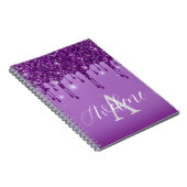 Carnet Luxe Purple Parties scintillant Drives Monogramme (Côté Droit)
