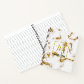 Carnet Luxe Royal Marble Or Monogramme Design d'entrepris (Intérieur)