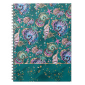 Carnet Luxe sous-marine turquoise | Magnifiques coquillag (Devant)