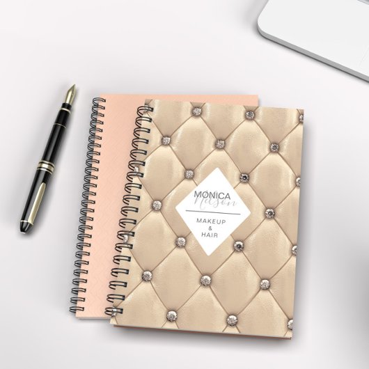 Carnet luxueux monogramme tufté or