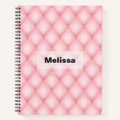 Carnet Luxueux Motif en diamant verni rose (Devant)
