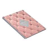 Carnet luxueux rose or tufted monogramme (Côté Droit)