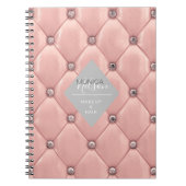 Carnet luxueux rose or tufted monogramme (Devant)