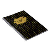 Carnet Luxurious Black & Gold Leaf Personalized Notebook (Côté Droit)