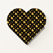 Carnet Luxury  Black Gold Foil Hearts  (Dos)