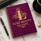 Carnet Luxury Crocodile Leather Monogram Gold Initial