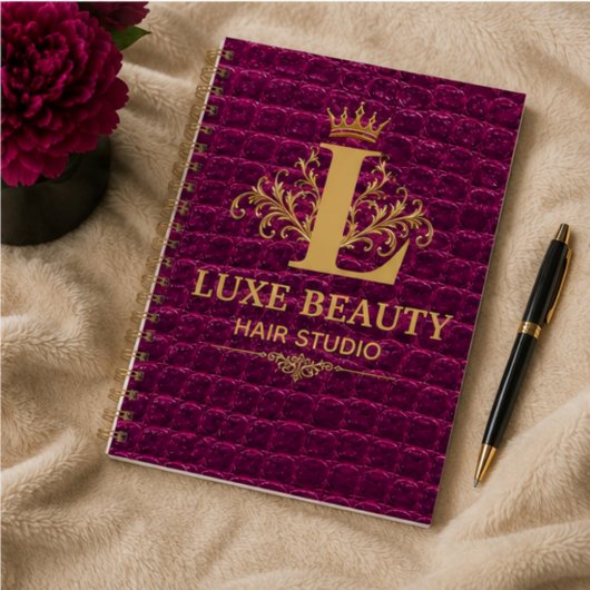 Carnet Luxury Crocodile Leather Monogram Gold Initial