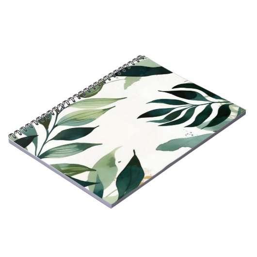 Carnet Luxury Emerald Green & Gold Botanical Notebook (Côté gauche)