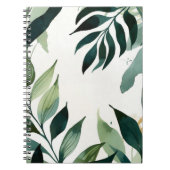 Carnet Luxury Emerald Green & Gold Botanical Notebook (Devant)