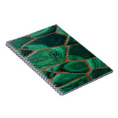 Carnet Luxury Emerald Malachite Green Marble Abstract (Côté Droit)