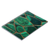 Carnet Luxury Emerald Malachite Green Marble Abstract (Côté gauche)