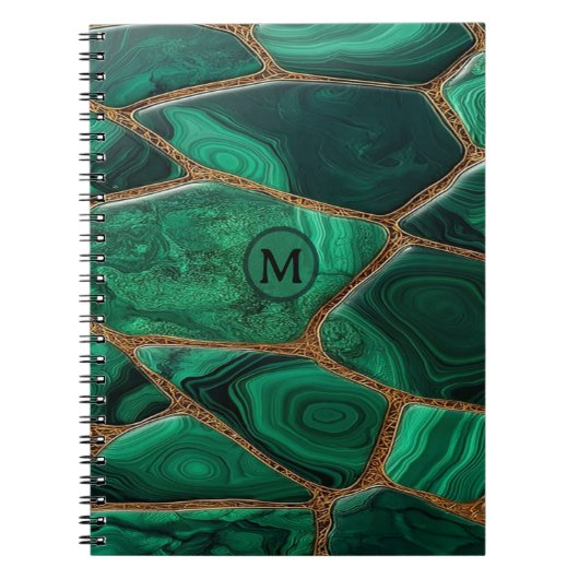 Carnet Luxury Emerald Malachite Green Marble Abstract (Devant)
