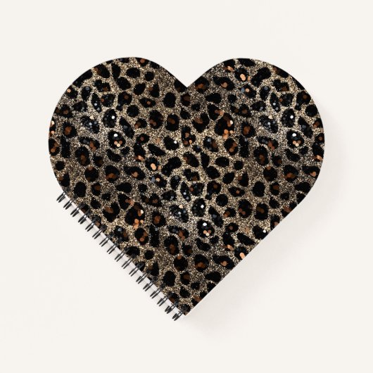 Carnet Luxury Glitter Brown Black Gold Leopard Pattern (Devant)