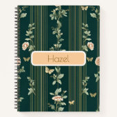 Carnet Luxury Green Floral Notebook (Devant)