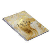 Carnet Luxury Ivory Marble and Gold Glitter (Côté Droit)