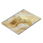 Carnet Luxury Ivory Marble and Gold Glitter (Côté gauche)