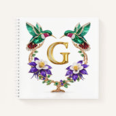 Carnet Luxury Letter G Wedding Hummingbird Monogram Gift (Devant)