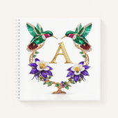 Carnet Luxury Monogram A Hummingbird Jeweled Wedding  (Devant)