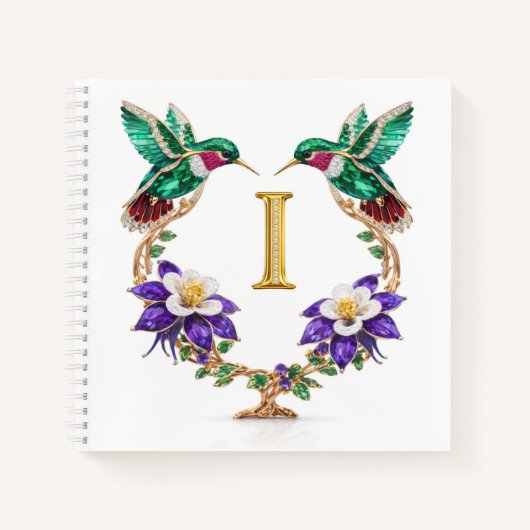 Carnet Luxury Monogram I Hummingbird Wedding Gift (Devant)