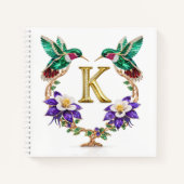 Carnet Luxury Monogram K Hummingbird Jeweled Gift (Devant)