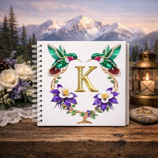 Carnet Luxury Monogram K Hummingbird Jeweled Gift