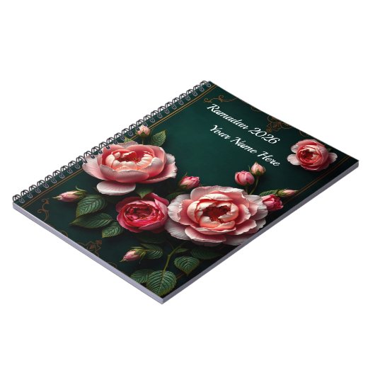 Carnet Luxury Peony Arabesque (Côté gauche)