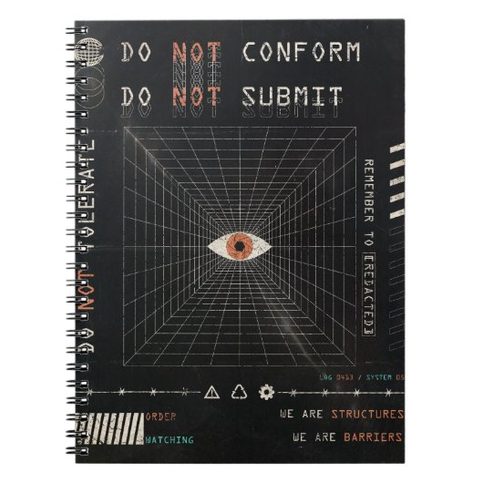 Carnet L'Watcher - Techno-Brutalist Streetwear Design (Devant)