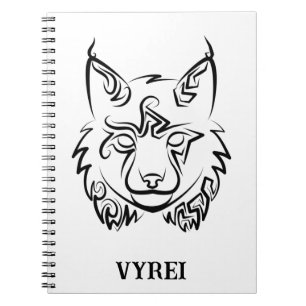 Carnet Lynx tribale noire et blanche