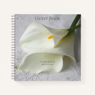 Carnet Lys calla blanc sur lin