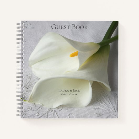 Carnet Lys calla blanc sur lin (Devant)