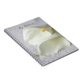 Carnet Lys calla blancs sur mariage de lin (Côté Droit)