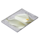 Carnet Lys calla blancs sur mariage de lin (Côté gauche)