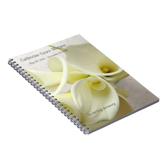 Carnet Lys de calla blanc du mémorial (Côté Droit)