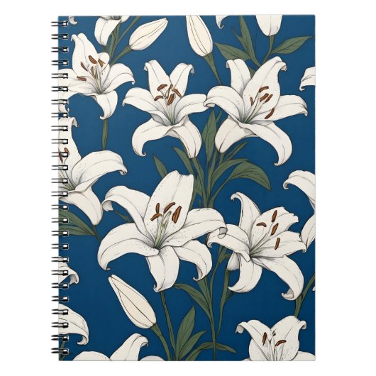 Carnet Lys de pâques blancs motif (Devant)