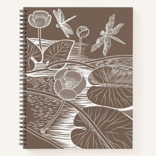Carnet Lys d'eau marron