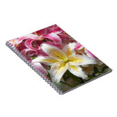 Carnet Lys orientaux roses et blancs Floral (Côté Droit)