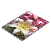 Carnet Lys orientaux roses et blancs Floral (Côté gauche)