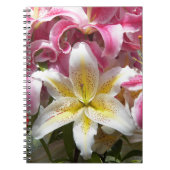 Carnet Lys orientaux roses et blancs Floral (Devant)