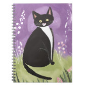 Carnet M. Chonk | Aquarelle violette Tuxedo Cat (Devant)