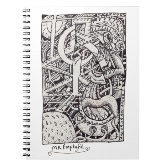 Carnet M. Emptyful, dessin à l'encre (Devant)