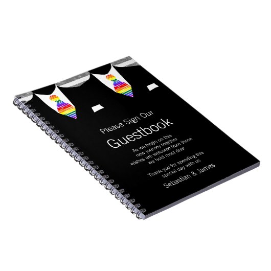Carnet M. et M. Suit et Rainbow Cravate Guestbook (Côté Droit)