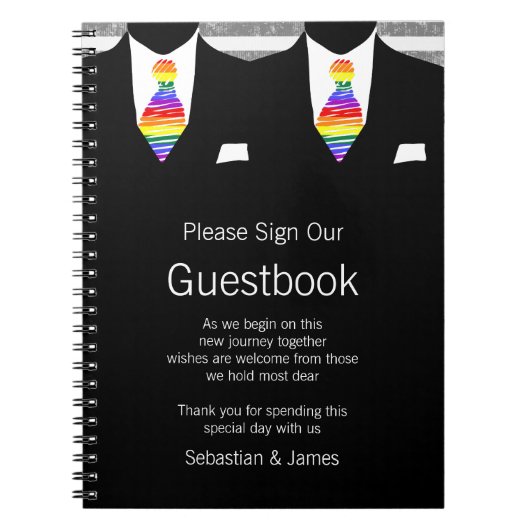 Carnet M. et M. Suit et Rainbow Cravate Guestbook (Devant)