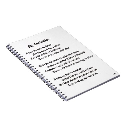 Carnet Ma confession (Côté Droit)