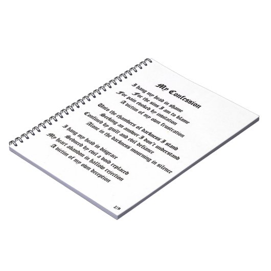 Carnet Ma confession (Côté gauche)