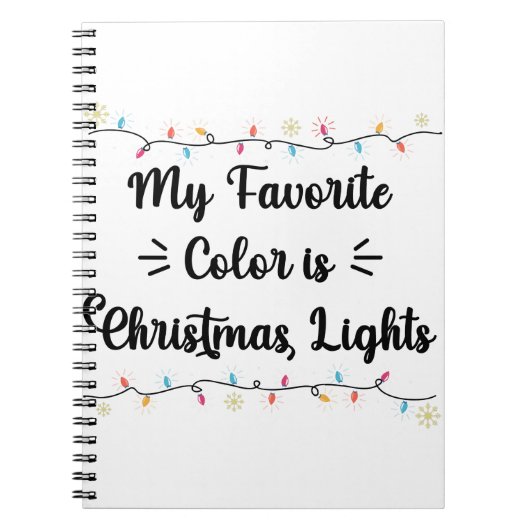Carnet Ma Couleur Préférée Est Les Lumières De Noël Drôle (Devant)