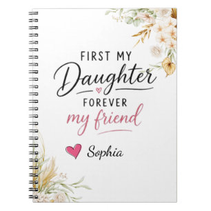 Carnet Ma fille d'abord personnalisée pour toujours mon a