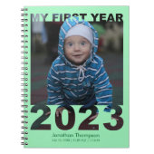 Carnet Ma première année 2023 Moderne Découpe Bébé Photo (Devant)