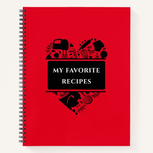 Carnet Ma recette de Cuisine de cuisson mes recettes préf (Devant)